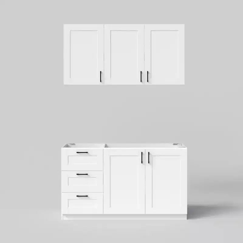 Meuble de cuisine blanc polyvalent, armoire murale, garde-manger