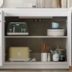 Meuble de cuisine blanc polyvalent, armoire murale, garde-manger