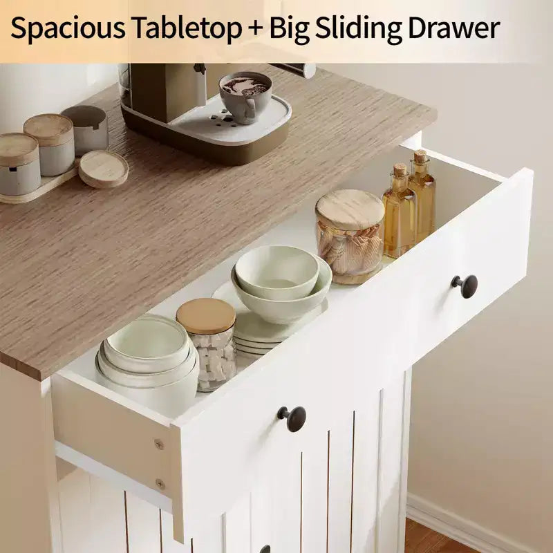 Buffet de cuisine moderne en bois de 75 cm avec rangement