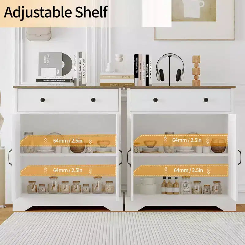 Buffet de cuisine moderne en bois de 75 cm avec rangement