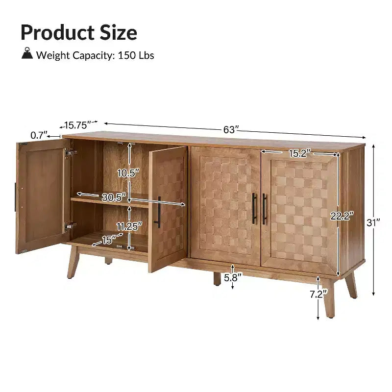 Buffet large Kay Modern 63 avec pieds réglables