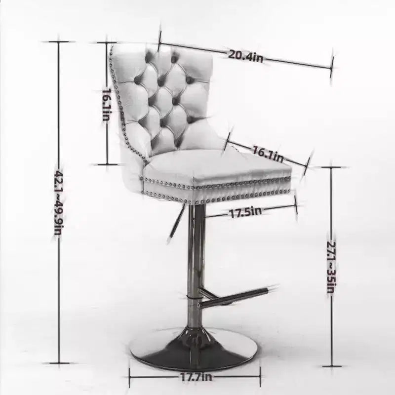 Tabourets de bar pivotants réglables capitonnés avec repose-pieds et base en métal