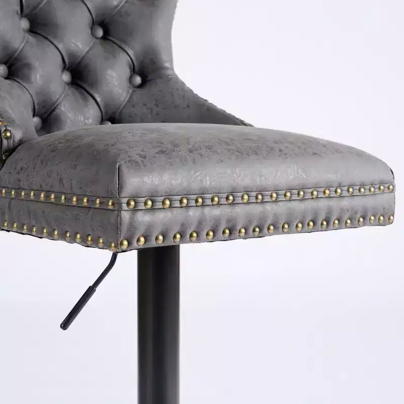 Tabourets de bar pivotants réglables capitonnés avec repose-pieds et base en métal