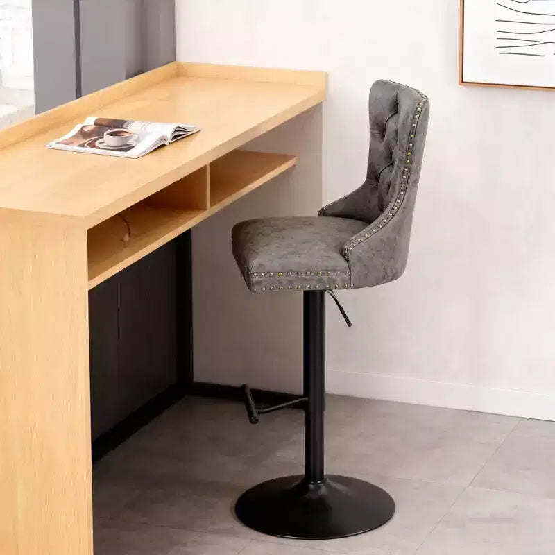 Tabourets de bar pivotants réglables capitonnés avec repose-pieds et base en métal