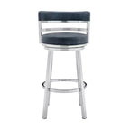 Tabouret de bar 76 cm Madrid : acier inoxydable brossé, assise pivotante