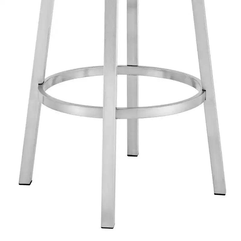 Tabouret de bar 76 cm Madrid : acier inoxydable brossé, assise pivotante