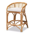 Rose Fabric Upholstered Counter Height Barstool with Footrest - bali & pari