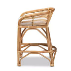 Tabouret de bar à hauteur de comptoir en tissu rose avec repose-pieds