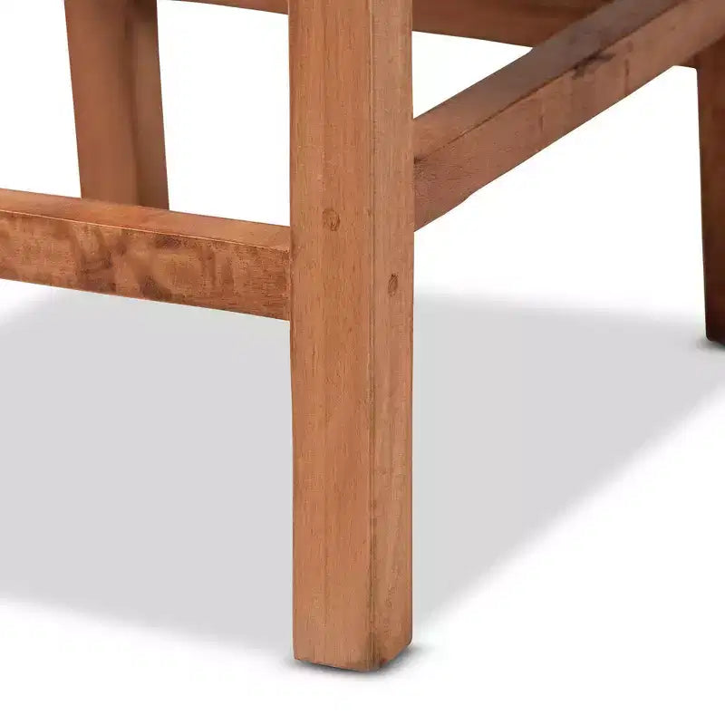 Tabouret de bar à hauteur de comptoir Lesia en rotin et bois, naturel/noyer