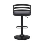 Tabouret de bar pivotant Adele en similicuir et métal, gris/noir