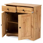 Lauren Wood Buffet de cuisine à 2 portes chêne marron/noir