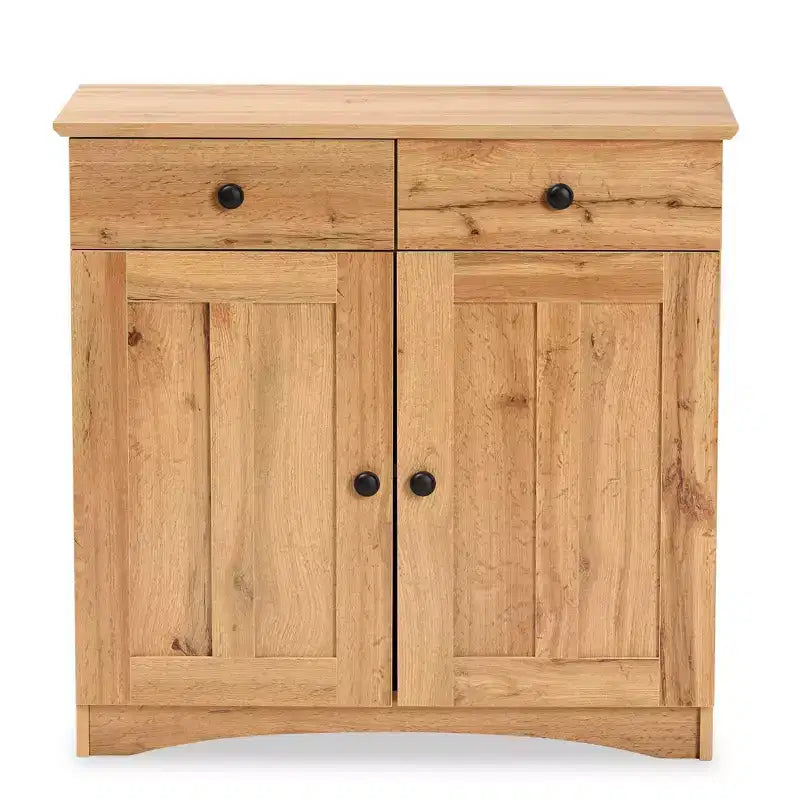 Lauren Wood Buffet de cuisine à 2 portes chêne marron/noir
