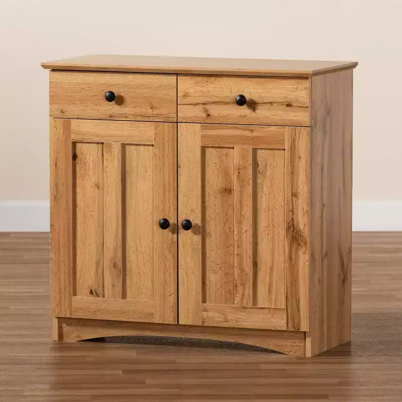 Lauren Wood Buffet de cuisine à 2 portes chêne marron/noir