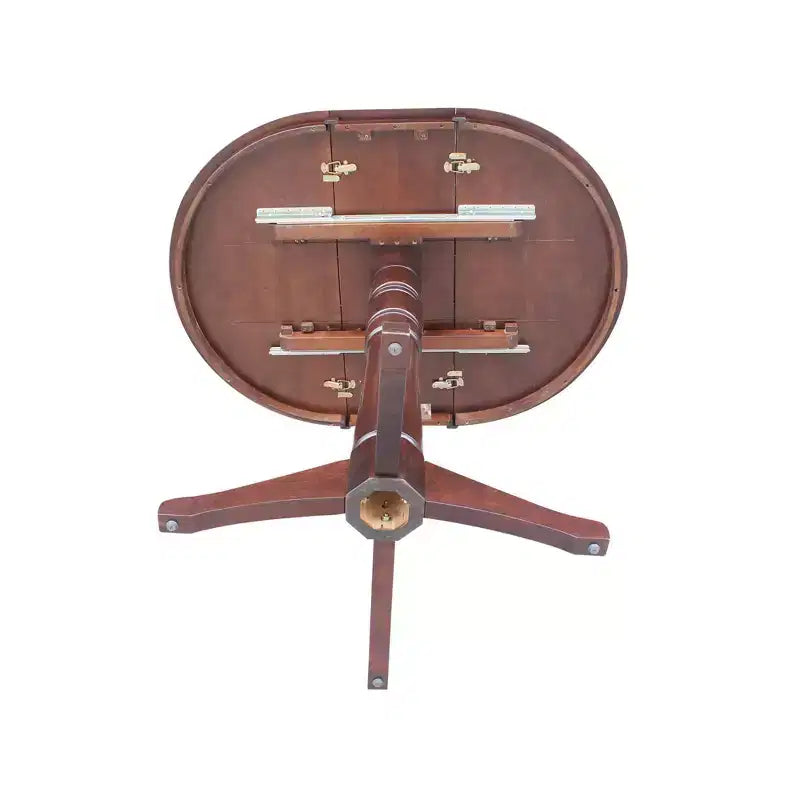 Table de salle à manger ronde à hauteur de bar 36" Magnolia avec rallonge de 12", Mocha riche
