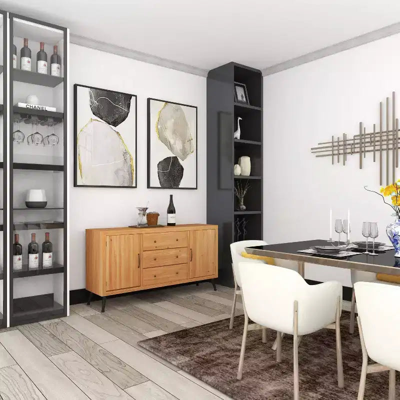 Buffet de ferme avec rangement, meuble de rangement en bois avec portes vitrées