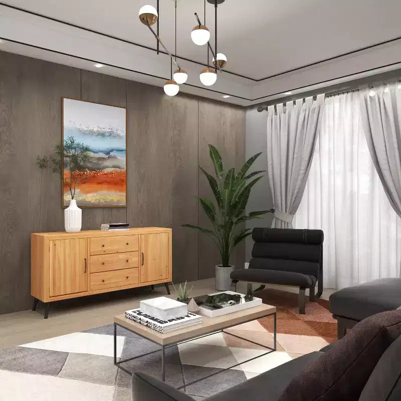 Buffet de ferme avec rangement, meuble de rangement en bois avec portes vitrées
