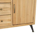 Buffet de ferme avec rangement, meuble de rangement en bois avec portes vitrées