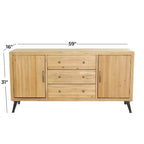 Buffet de ferme avec rangement, meuble de rangement en bois avec portes vitrées