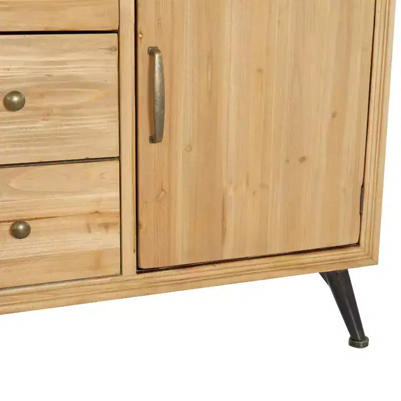 Buffet de ferme avec rangement, meuble de rangement en bois avec portes vitrées