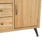 Buffet de ferme avec rangement, meuble de rangement en bois avec portes vitrées