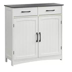 Buylateral 2 Door Dalton Modern Farmhouse Buffet Cabinet White/Charcoal Gray: Modern Farmhouse Style, Storage Server