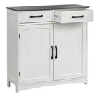 Meuble buffet 2 portes Dalton de style ferme moderne blanc/gris anthracite