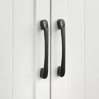 Meuble buffet 2 portes Dalton de style ferme moderne blanc/gris anthracite