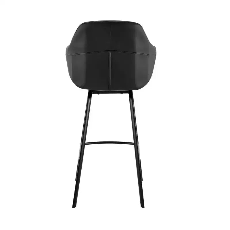 26 tabourets de bar pivotants Brigden de hauteur comptoir en métal noir et similicuir