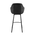 26 tabourets de bar pivotants Brigden de hauteur comptoir en métal noir et similicuir