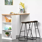 Table de bar avec étagère de rangement à 3 niveaux, Table haute