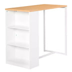 Table de bar avec étagère de rangement à 3 niveaux, Table haute