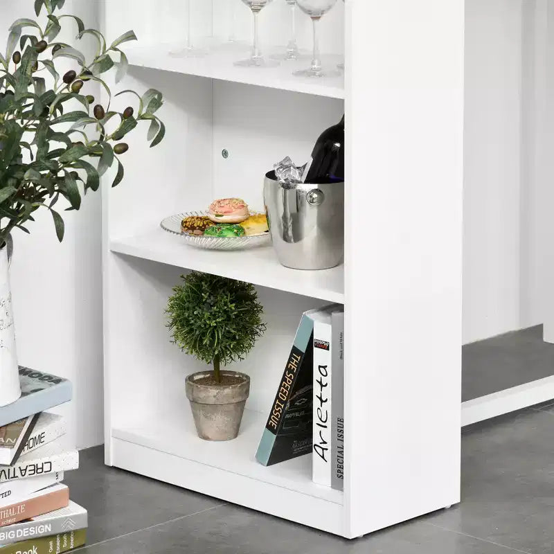 Table de bar avec étagère de rangement à 3 niveaux, Table haute