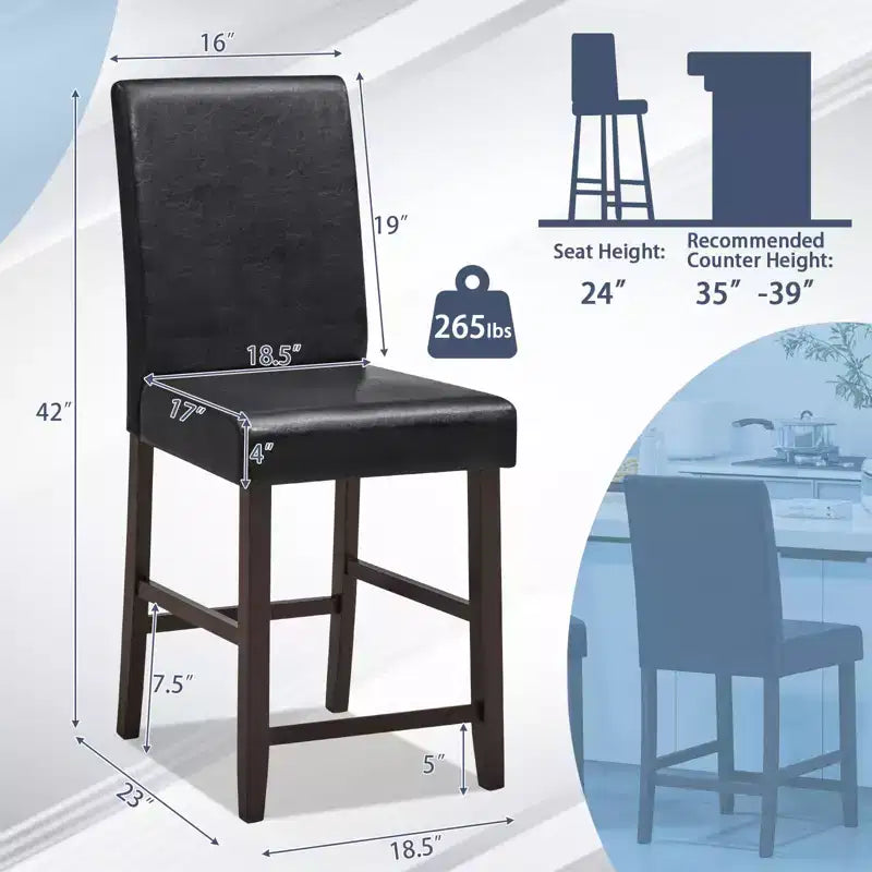 Tabourets de bar de 63,5 cm de hauteur pour comptoir