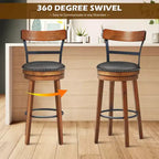Chaise de bar pivotante de 77,5 cm pour salle à manger
