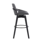 Tabouret de bar pivotant en similicuir et bois Baylor 30