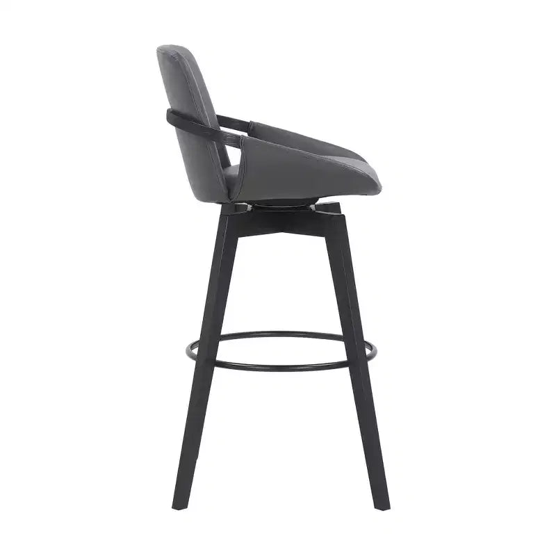 Tabouret de bar pivotant en similicuir et bois Baylor 30