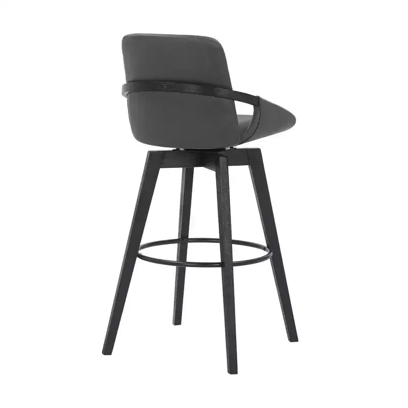 Tabouret de bar pivotant en similicuir et bois Baylor 30