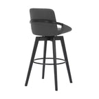 Tabouret de bar pivotant en similicuir et bois Baylor 30