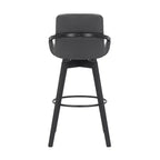 Tabouret de bar pivotant en similicuir et bois Baylor 30