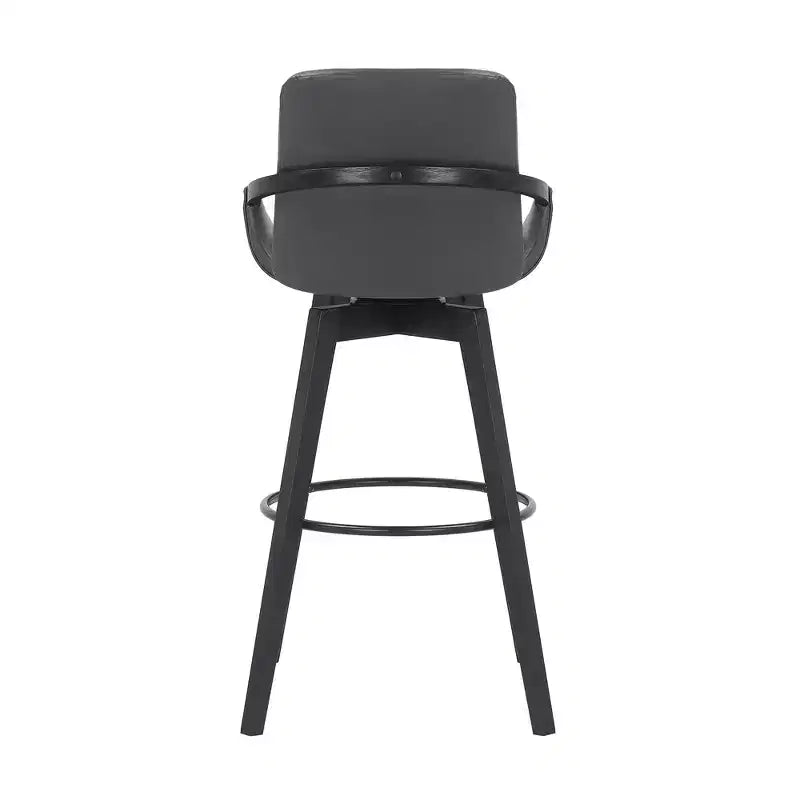 Tabouret de bar pivotant en similicuir et bois Baylor 30