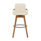 Tabouret de bar pivotant en similicuir et bois Baylor 30