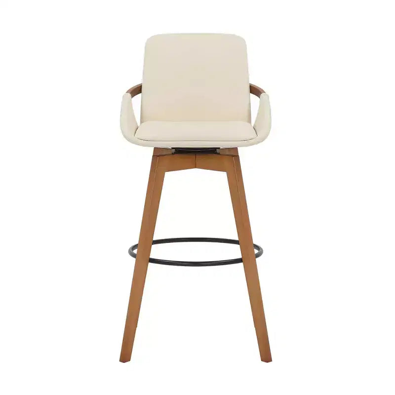 Tabouret de bar pivotant en similicuir et bois Baylor 30