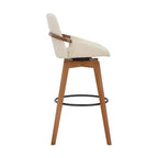 Tabouret de bar pivotant en similicuir et bois Baylor 30