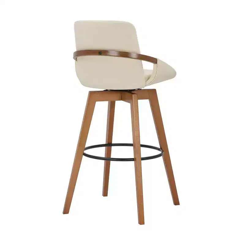 Tabouret de bar pivotant en similicuir et bois Baylor 30