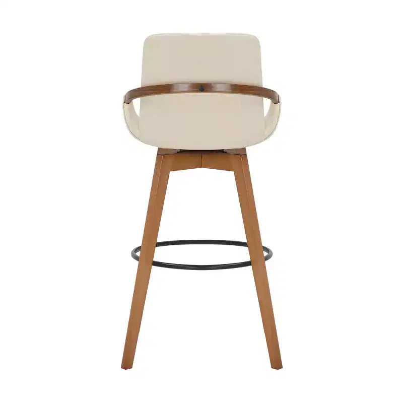 Tabouret de bar pivotant en similicuir et bois Baylor 30