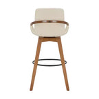 Tabouret de bar pivotant en similicuir et bois Baylor 30