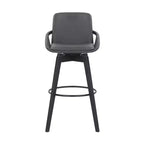 Tabouret de bar pivotant en similicuir et bois Baylor 30