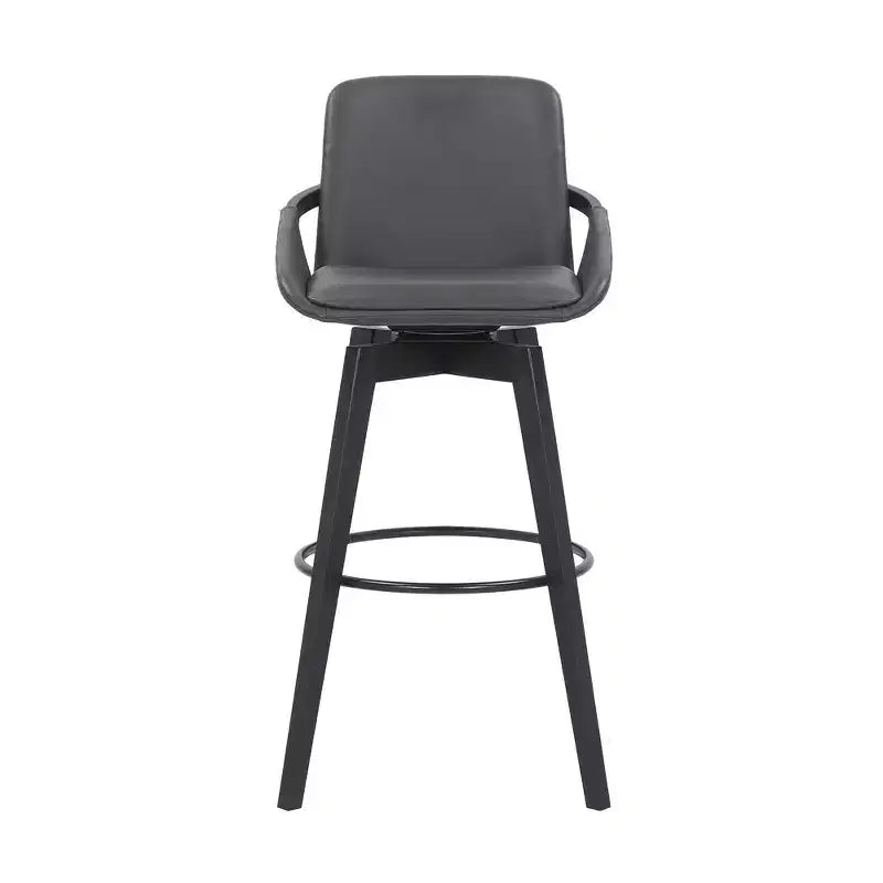 Tabouret de bar pivotant en similicuir et bois Baylor 30