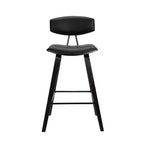 Tabouret de bar hauteur comptoir en bois et faux cuir de renard 25,5