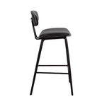 Tabouret de bar hauteur comptoir en bois et faux cuir de renard 25,5